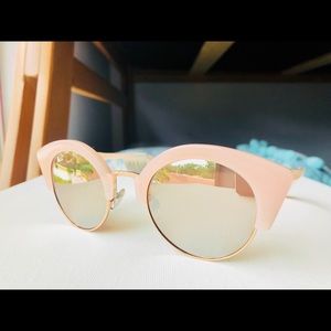 Halston Pink Retro Mirrored Sunglasses NWT